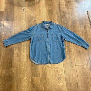 Vintage Chico’s Design Zip-Front Denim Shirt (Chico’s size 2 = Large)